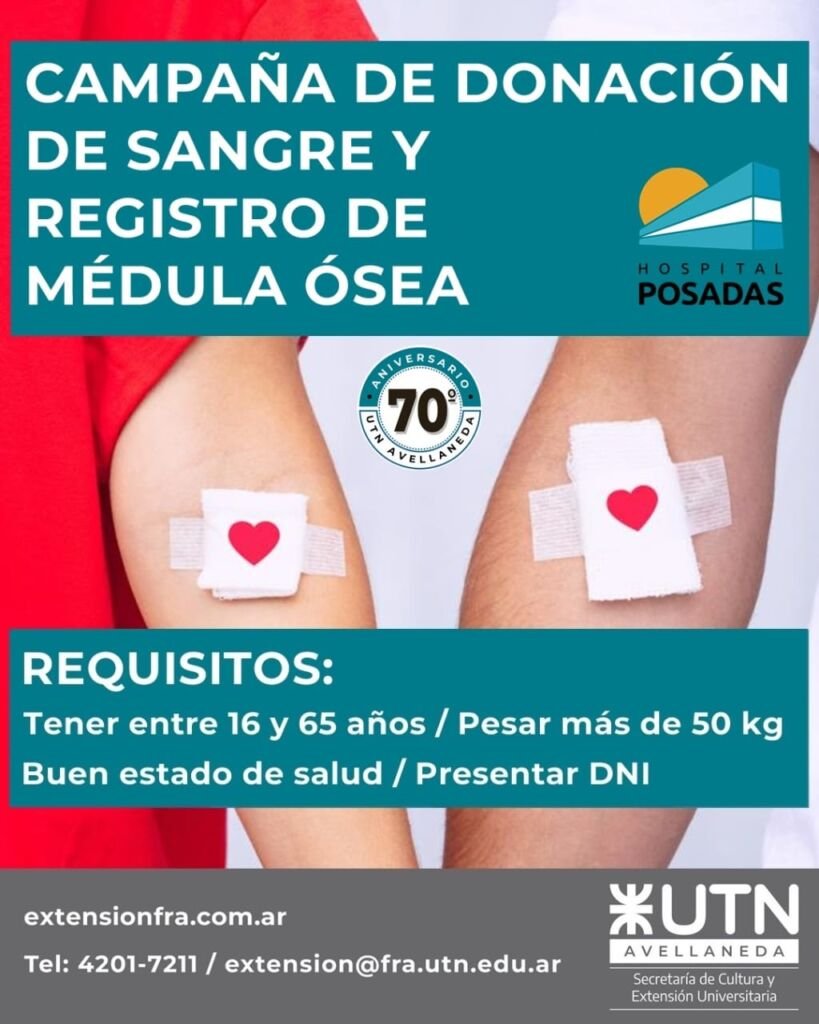 Campaña de donación de sangre U.T.N. AVELLANEDA – HOSPITAL POSADAS
